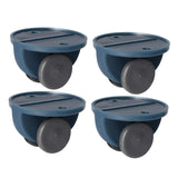 Maxbell 4Pc Small Furniture Replacement Casters Two-way Wheels Roller Dark Blue