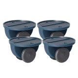 Maxbell 4Pc Small Furniture Replacement Casters Two-way Wheels Roller Dark Blue