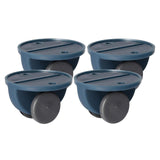 Maxbell 4Pc Small Furniture Replacement Casters Two-way Wheels Roller Dark Blue