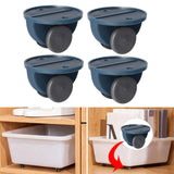 Maxbell 4Pc Small Furniture Replacement Casters Two-way Wheels Roller Dark Blue