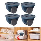 Maxbell 4Pc Small Furniture Replacement Casters Two-way Wheels Roller Dark Blue