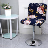 Elastic Stool Chair Slipcover Polyester Removable Short Back Chair Cover Style 1