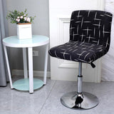 Elastic Stool Chair Slipcover Polyester Removable Short Back Chair Cover Style 3