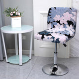 Elastic Stool Chair Slipcover Polyester Removable Short Back Chair Cover Style 6