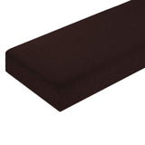 Soft Stretch Bench Covers Rectangle Cushion Slipcovers with Strap Brown