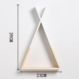 Baby Wooden Wall Shelf Hanging Organizer Triangle for Bedroom Art Home Study white