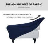 Ottoman Cover Footstool Slipcover Footrest Stool Sofa Protector Beige XL