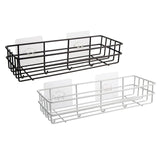 1pc Bathroom Shower Wall Mounted Shelf Rack Makeup Caddy Basket Organizer black