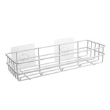 1pc Bathroom Shower Wall Mounted Shelf Rack Makeup Caddy Basket Organizer white