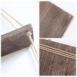 1pc Premium Wood Hanging Wall Floating Shelves with Rope Bathroom Decoration browm L