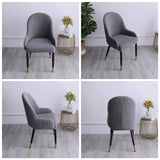 Maxbell 1pc Wing Back Dining Chair Cover Reusable Protector Seat Covers for Decor gray