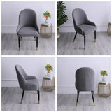 1pc Wing Back Dining Chair Cover Reusable Protector Seat Covers for Decor gray