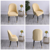 1pc Wing Back Dining Chair Cover Reusable Protector Seat Covers for Decor beige