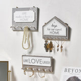 Maxbell  Wooden Wall Sign Decor with Hooks Decorative Hooks Wall Mounted 4 Hooks