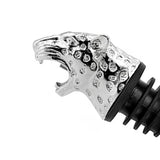 Animal Head-Wine Pourer Spout,Wine Bottle Stopper for Bar Tools Leopard