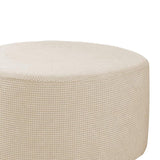 Ottoman Slipcovers Round Ottoman Footstool Cover Removable Beige