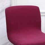 Stretch Stool Chair Cover Soft Kitchen Resturant Dining Chair Seat Covers wine red