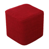 10-13" Stretch Ottoman Slipcover Footstool Footrest Living Room Soft Cover wine red"