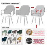 Jacquard Dining Chair Slipcovers Dining Room Chair Protector Gray