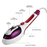 Maxbell Handheld Clothes Garment Steamer Portable Heat Steam Iron Compact 220V