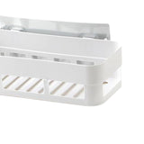 Plastic Bathroom Caddy Shower Storage Rack Kitchen Wall Shelf White