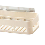 Plastic Bathroom Caddy Shower Storage Rack Kitchen Wall Shelf Beige