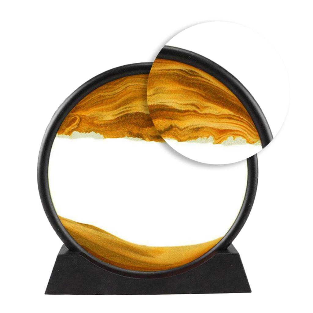 Moving Sands Art Picture 3D Dynamic Deep Sea Sand-scape 7in Yellow