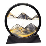 Moving Sands Art Picture 3D Dynamic Deep Sea Sand-scape 7in Black White Gold