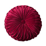 Round Sofa Throw Handcrafted Floor Pillow Cushion for Home Decor Red