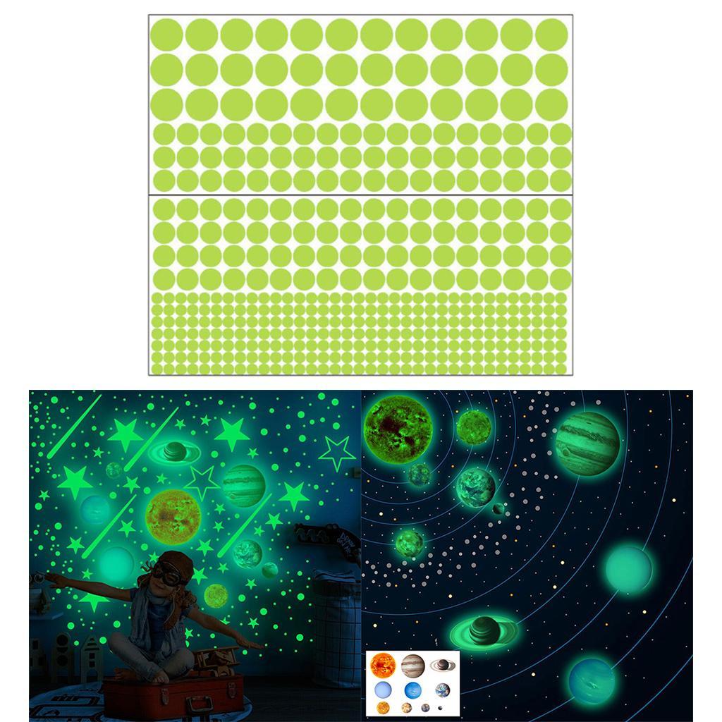 Glow in the Dark Wall Stickers Wall Decals Art 407pcs Round Dots