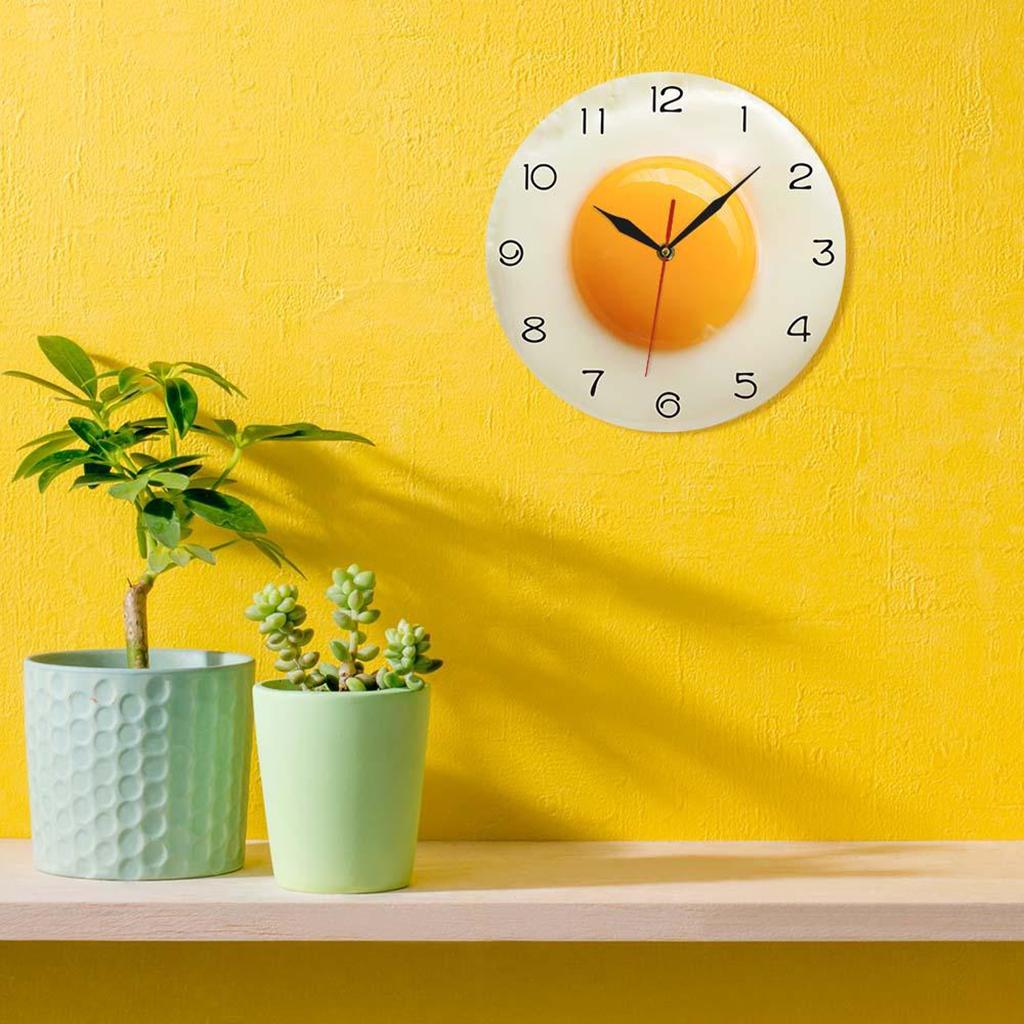 Food Poached Egg Wall Clock Decorative Clock for Living Room,Bedroom,Office