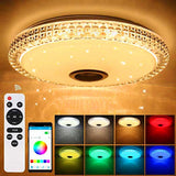 Maxbell Ceiling Light Bluetooth Music Speaker Dimmable Color Changing Lamp 36W 220V