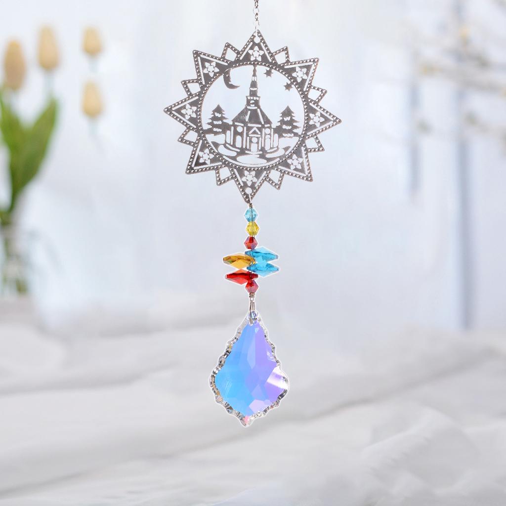 Maxbell  Crystals Rainbow Suncatcher Outdoor Indoor Hanging Ornament Prism Style E