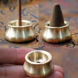 Durable Brass Incense Cone Burner Plate Tower Censer Holder for Home Office