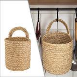 Woven Straw Basket with Handle Hanging or Stand Flower Pot Hanging Baskets Solid Color Large