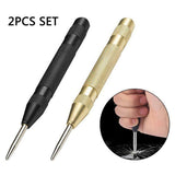 Maxbell 2PCS Center Hole Punch Strikes Surface Hammer Spring Loaded Window Breaker