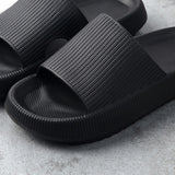 Unisex Home Slippers Men and Women House Slipper for Bathroom Black 36-37