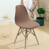 Shell Chair Seat Cover Conferences Hotel Dining Room Slipcover Anti-Dust brown
