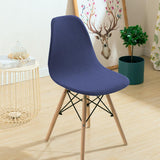 Shell Chair Seat Cover Conferences Hotel Dining Room Slipcover Anti-Dust dark blue