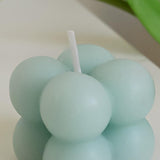 Small Bubble Candle Soy Wax Cube Candle Gift for Her Home Decor Light blue