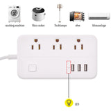 Maxbell Multi Outlets Surge Protector Power Strip ,3 USB Charging Ports,Flat Plug