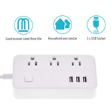 Maxbell Multi Outlets Surge Protector Power Strip ,3 USB Charging Ports,Flat Plug