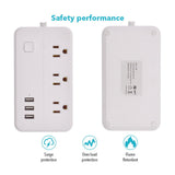 Maxbell Multi Outlets Surge Protector Power Strip ,3 USB Charging Ports,Flat Plug