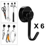 Maxbell 6 Pack Strong Magnetic Hooks 28Lbs Rare Earth With Hook For Refrigerator