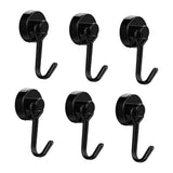 Maxbell 6 Pack Strong Magnetic Hooks 28Lbs Rare Earth With Hook For Refrigerator