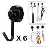Maxbell 6 Pack Strong Magnetic Hooks 28Lbs Rare Earth With Hook For Refrigerator
