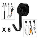 Maxbell 6 Pack Strong Magnetic Hooks 28Lbs Rare Earth With Hook For Refrigerator
