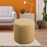 Slipcover Stretch Ottoman Furniture Protector Round Couch Sofa Cover Home Light Yellow