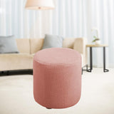 Slipcover Stretch Ottoman Furniture Protector Round Couch Sofa Cover Home Pink