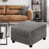 Square Slipcovers Stretch Elastic Pouffe Footstool Protect Single Seat Sofa Gray